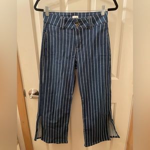 High rise Sneak Peek Denim with White Stripes - 26